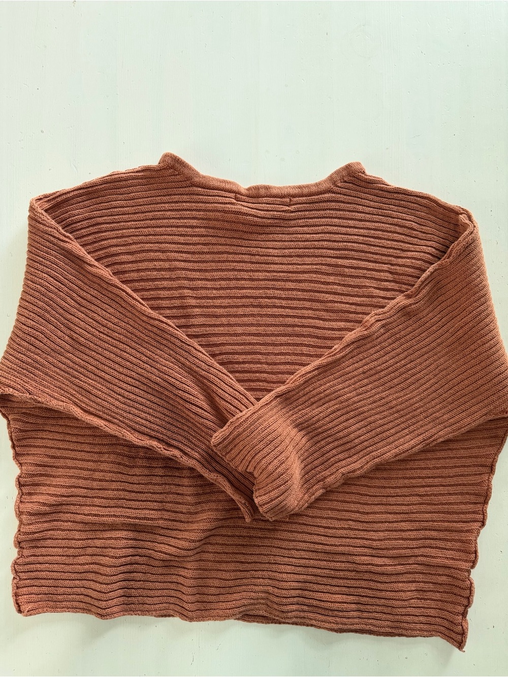 Free People Beach Knit Set Rust Orange Ribbed Size M Matching Set - Picture 7 of 11